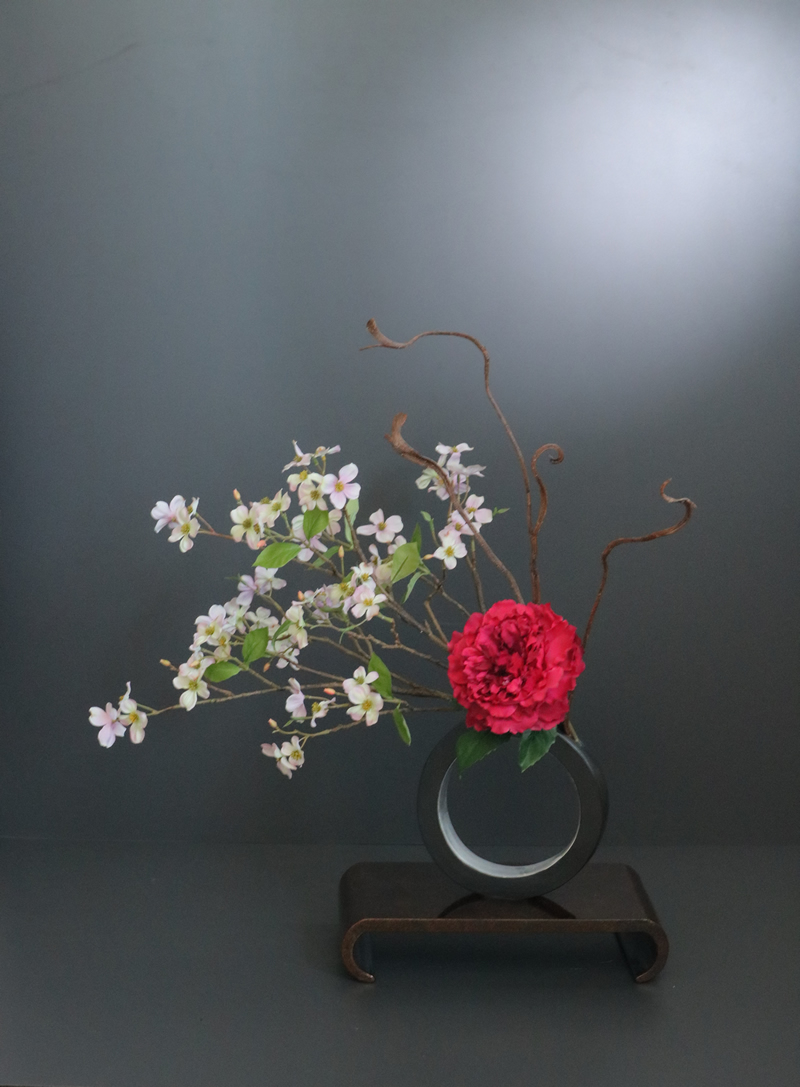 新居のキッチンに飾る梅×桜 和モダンアレンジメント（造花／アート