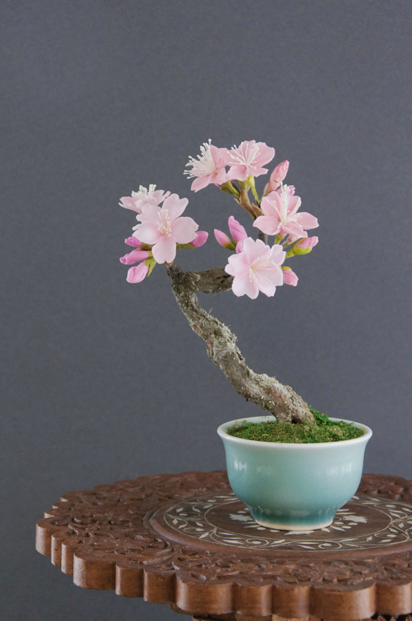 盆栽 桜花 #41（鉢変更）【ギフトバッグ対応可】 造花 アートフラワー Akanbi