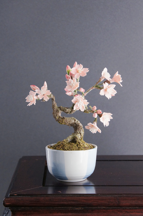 盆栽 桜 #44（鉢変更）【ギフトバッグ対応可】 造花 アートフラワー Akanbi