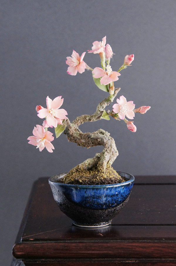 盆栽 桜 #47（鉢変更）【ギフトバッグ対応可】 造花 アートフラワー Akanbi