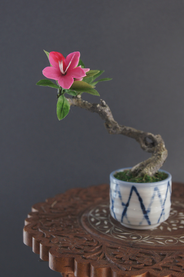 盆栽 サツキ #88【ギフトバッグ対応可】 造花 アートフラワー Akanbi