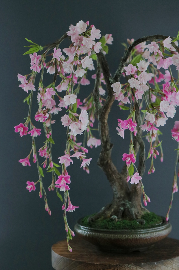 盆栽 枝垂れ桜 #103 造花 アートフラワー Akanbi