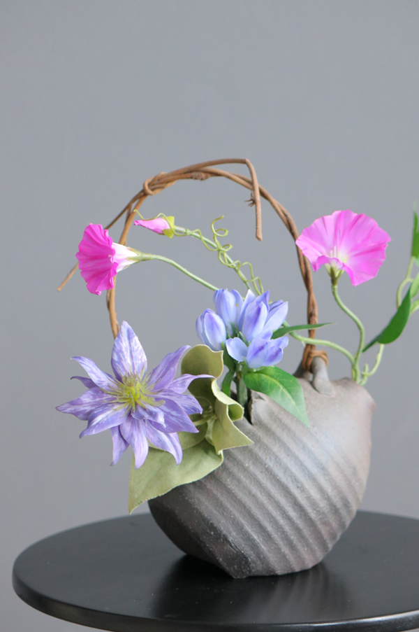 朝顔×リンドウ 和風スタイル 造花 アートフラワー Akanbi