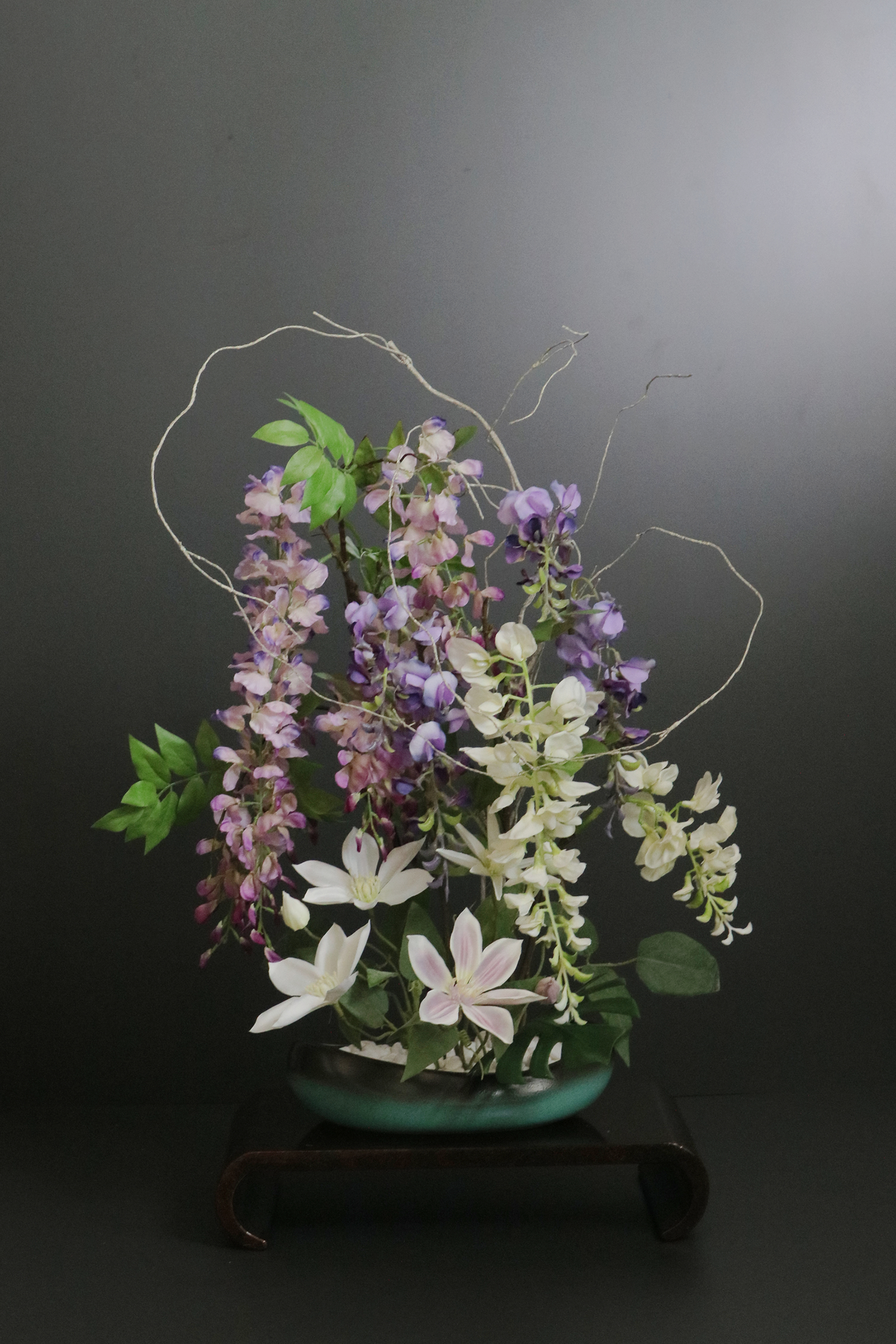 藤の花×クレマチス 和風スタイル 造花 アートフラワー Akanbi