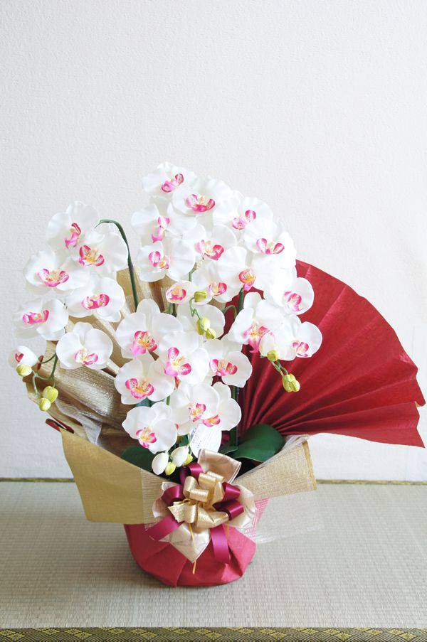 胡蝶蘭　アートフラワー　造花　鉢